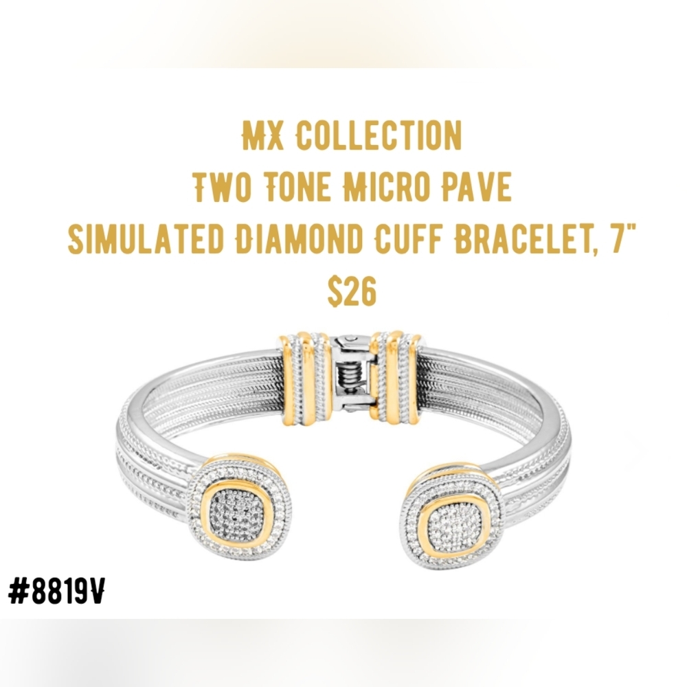 MX Signature Collection, Two Tone, sim. Diamond bangle..Now $22!
